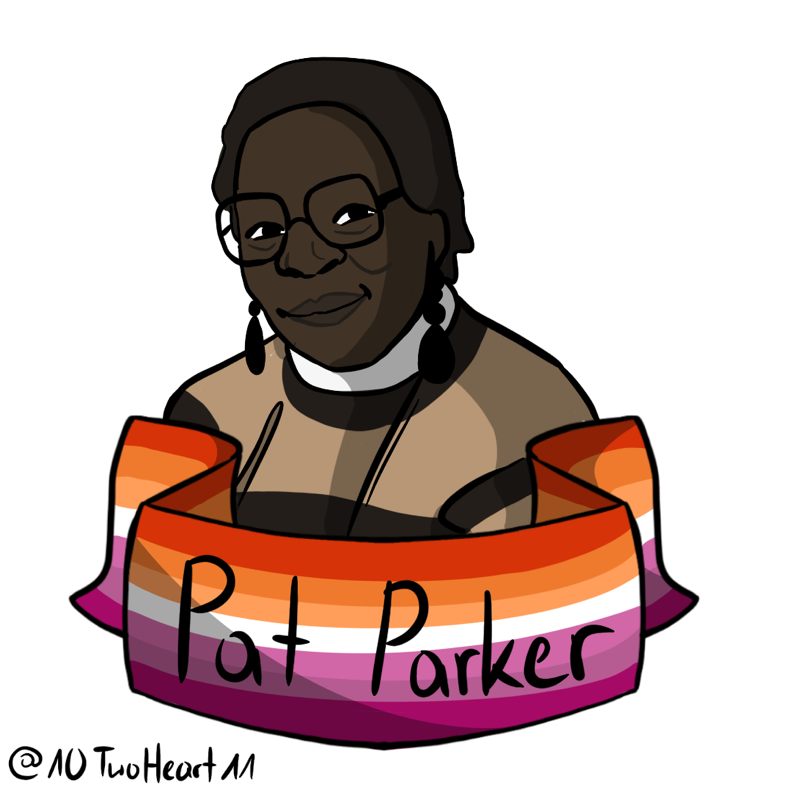 Illustrated portrait of Pat Parker. License CC BY-NC-SA 4.0 TwoHeart, https://www.instagram.com/10twoheart11/